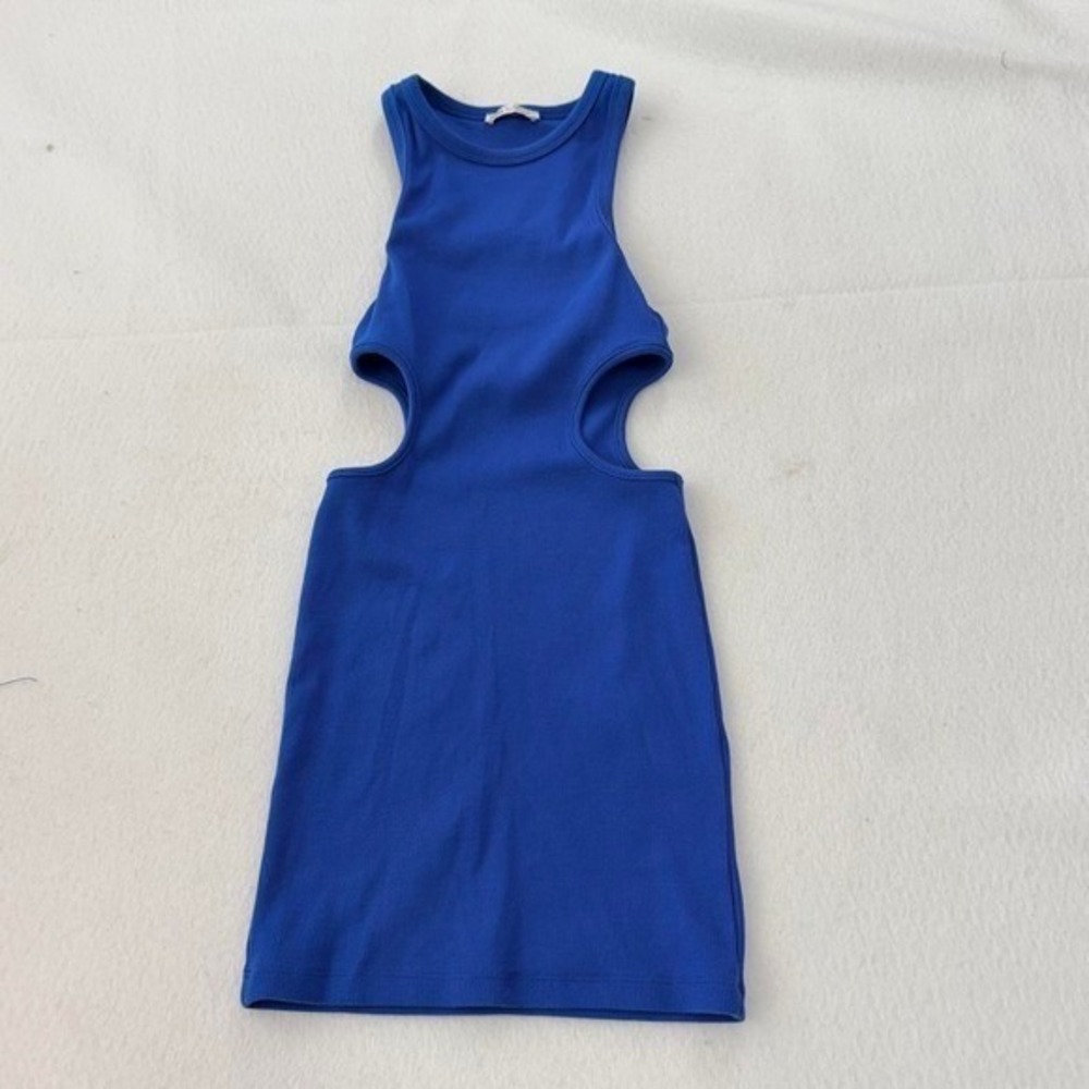 Zara Blue Cut Out Bodycon Mini Dress Y2K Coquette Club Going Out Size Small